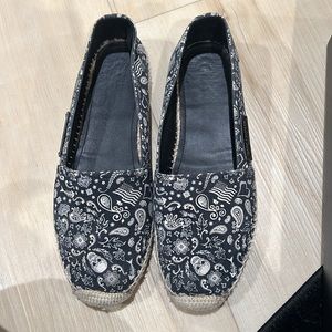 Saint Laurent Black Paisley Espadrilles sz 37